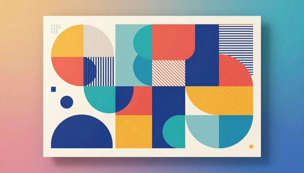A vibrant and visually striking poster design featuring a harmonious color palette that illustrates effective design techniques. In the foreground, showcase various geometric shapes and patterns in bold colors, emphasizing the flow and balance of the composition. The middle ground includes abstract representations of design elements, such as typography and textures, blending seamlessly with the color scheme. The background features a soft gradient, transitioning from warm to cool tones, creating depth and interest. Use dramatic lighting to highlight specific areas of the design, casting gentle shadows to enhance dimensionality. The overall mood should convey creativity, professionalism, and inspiration, capturing the essence of poster design techniques. A vibrant and visually striking poster design featuring a harmonious color palette that illustrates effective design techniques. In the foreground, showcase various geometric shapes and patterns in bold colors, emphasizing the flow and balance of the composition. The middle ground includes abstract representations of design elements, such as typography and textures, blending seamlessly with the color scheme. The background features a soft gradient, transitioning from warm to cool tones, creating depth and interest. Use dramatic lighting to highlight specific areas of the design, casting gentle shadows to enhance dimensionality. The overall mood should convey creativity, professionalism, and inspiration, capturing the essence of poster design techniques.